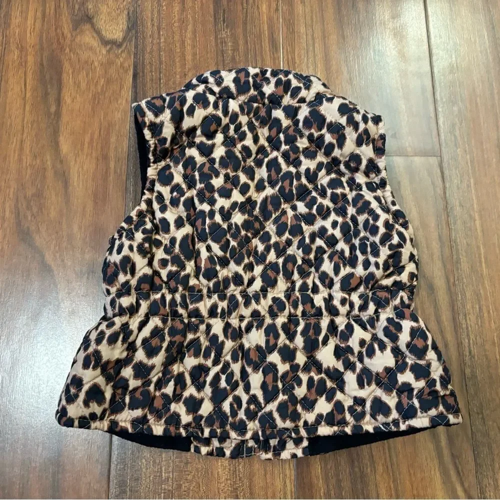 Old Navy cheetah leopard print puffer vest